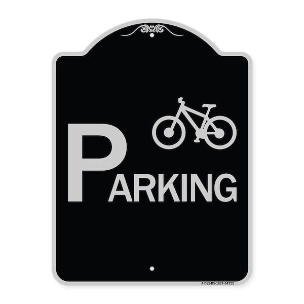 Bicycle Parking With Graphic Heavy-Gauge Aluminum Architectural Sign, 24" x 18", BS-1824-24325